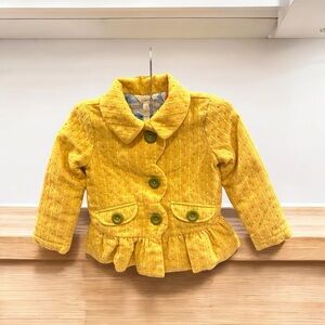 Matilda Jane Girl’s Going Easy Jacket Buttons Scalloped Placket Pleated Hem Sz 4